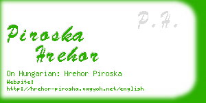 piroska hrehor business card